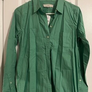 LOFT Green Botton Down Shirt